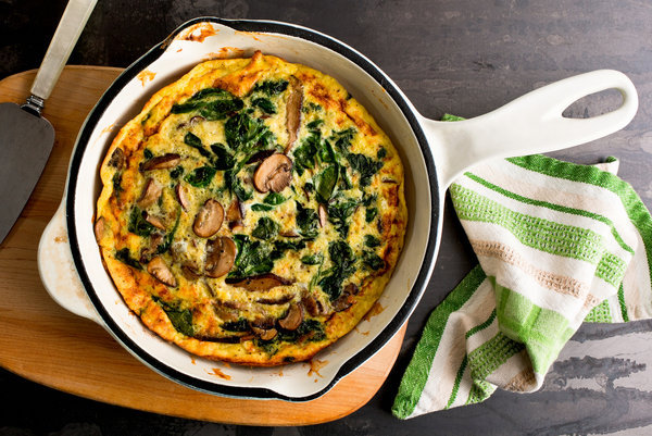 Healthy Recipe, Mushroom and Spinach Frittata
